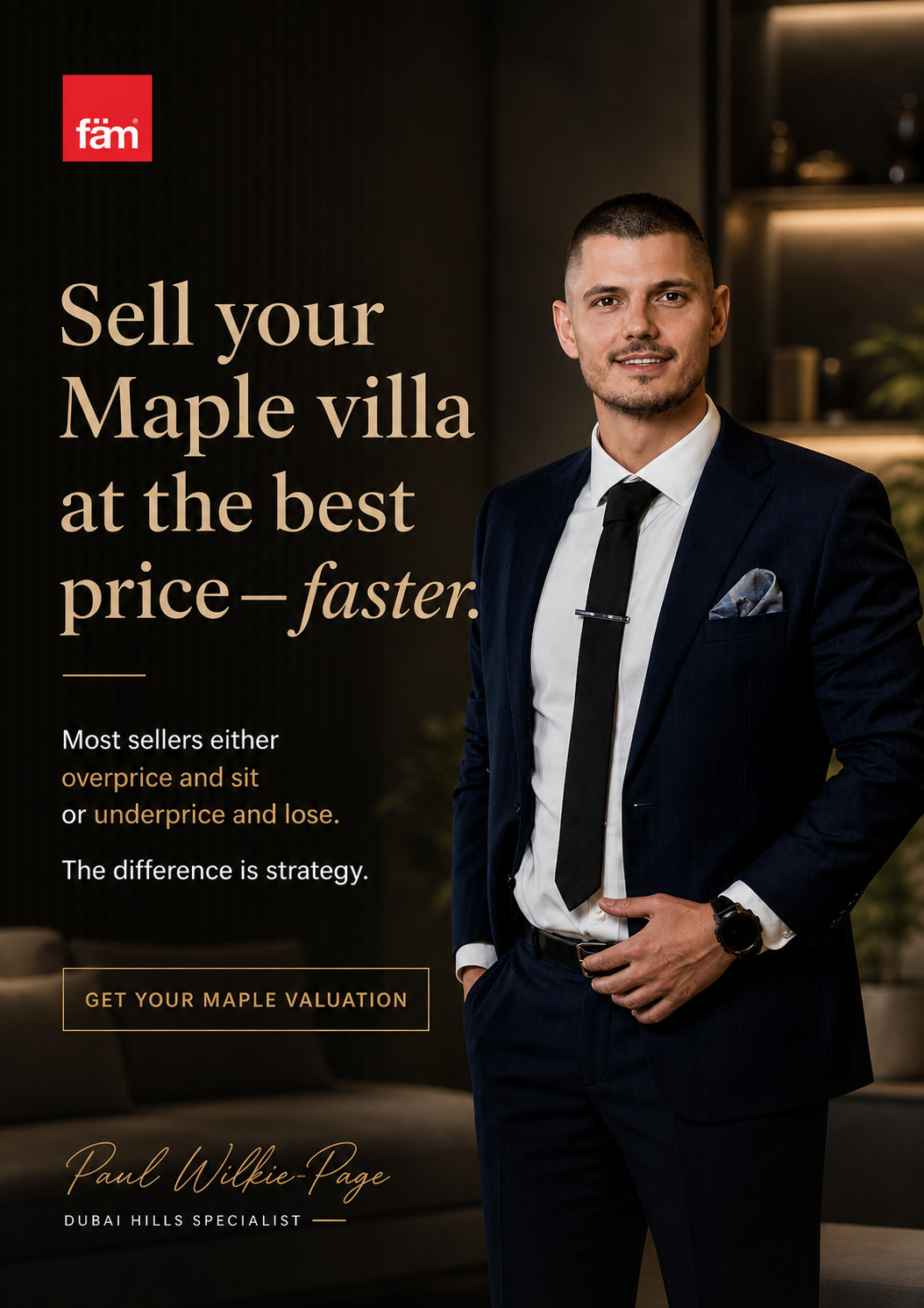 Paul Wilkie-Page, Maple property specialist at fäm Properties